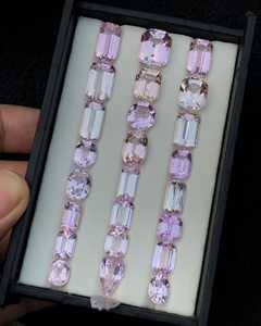 Kunzite rose clair naturelle, spodumène, pierre précieuse facettée, kunzite en vrac pour la fabrication de bijoux, cristal de qualité collectionneur - Product Image 4