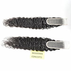 100% vierge cuticule alignée Double trame Machine 2*6 fermeture vague bouclée couleur noire Temple indien Extensions de cheveux humains pas cher - Product Image 1