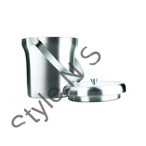 Seau à glace en acier inoxydable à double paroi avec poignée pour mariage, champagne, bière, vin, boissons, matériau métallique durable. - Product Image 1