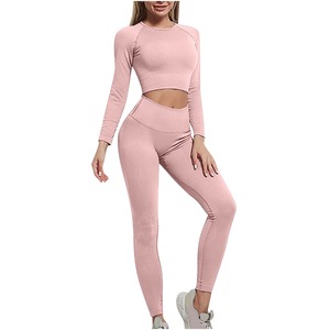 Custom Logo Yoga <b>Set</b> Women 2 Piece Leggings Sports Bra Gym Activewear Stretch Comfortable Fitness Outfit Women's <b>Sets</b> - Product Image 1