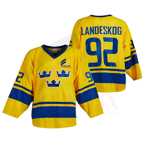 Camisetas de hockey sobre hielo personalizadas al por mayor – Impresión de nombre y número del jugador 280g - Product Image 3