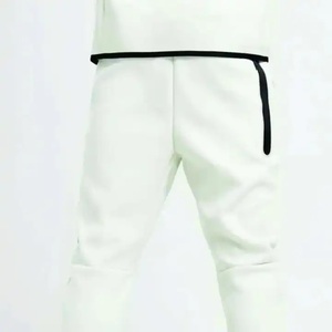 Men's <b>White</b> <b>Tracksuit</b> Full Sleeve Drawstring Side Pockets Casual Regular Fit Solid Color Winter Wear 100% Cotton Fleece Sporty - Product Image 5