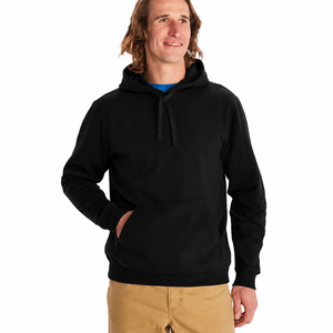 Sweat à capuche unisexe de haute qualité, couleur noire, coupe classique, manches longues, style décontracté, logo personnalisé, 100% coton molletonné - Product Image 1