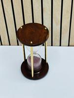 Sablier en bois de 6,5'' avec sable rose |   Horloge à sable de table rustique avec design croix d'ange pour décoration de fête d'anniversaire