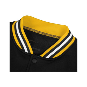 Double Custom Logo Stand Collar <b>Varsity</b> <b>Jacket</b> for Men Winter OEM Blank Wholesale <b>Plain</b> College <b>Jacket</b> - Product Image 5
