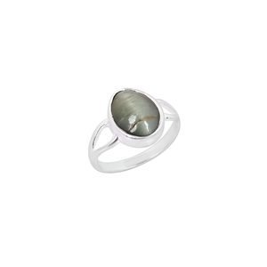 Natural <b>Cat's</b> Eye Oval Cut Gemstone Bezel Setting Classic Wedding <b>Ring</b> | 925 Sterling Silver Handmade - Product Image 5