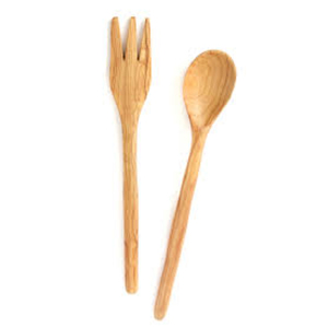 Juego de 2 utensilios para servir ensalada de madera de mango premium, cuchara y tenedor de madera hechos a mano con mangos con cuentas blancas para mesa de comedor - Product Image 3