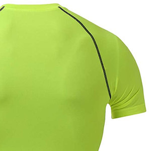 Vêtements de sport respirants, t-shirt de compression pour homme en tricot uni, style streetwear, léger et à séchage rapide - Product Image 5