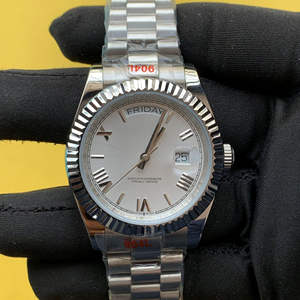 Reloj Automático Mecánico BOJ Plain R.O.L.E.X.22 de 41 mm, Nuevo, Bisel Blanco, Esfera Romana, Acero Inoxidable, Precio Bajo, Gran Venta - Product Image 1