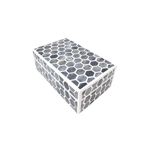 HASAN CRAFT Boîtes à bijoux de luxe modernes en bois sculpté à la main avec incrustations de os, écologiques, pour rangement de mariage, emballage cadeau personnalisable - Product Image 1