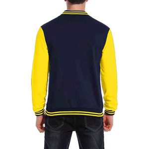 เสื้อแจ็คเก็ตวาร์ซิตี้แบบมีฮู้ด คอตั้งหนา สำหรับทุกเพศ ออกแบบตามสั่ง OEM คุณภาพสูง สไตล์วิทยาลัย ลายการ์ตูนปะติดปะต่อ - Product Image 3