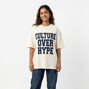 T-shirts gaufrés pour femmes, coupe ample, 100% coton, tricotés oversize, à manches courtes, imprimés, épaules tombantes, tendance - Product Image 6