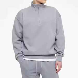 Sudadera con capucha cortavientos de moda casual para hombre, estilo nuevo, con cremallera de cuarto y logotipo personalizado, cierre vertical. - Product Image 6