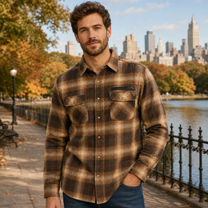Fabricant de chemises en flanelle pour hommes en gros, chemises à carreaux personnalisées pour importateurs de vêtements, commandes en gros sous marque privée pour marques de vêtements - Product Image 6