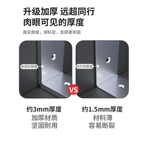 Support d'angle à 90 degrés en acier inoxydable pour étagère de rangement et support de partition - Product Image 5