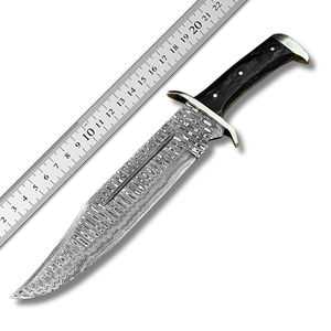 Cuchillo Bowie Táctico de Acero de Damasco Hecho a Mano, Personalizado, para Caza, Camping y Uso al Aire Libre, Alta Durabilidad, Garantía de 1 Año, MORTAL SAGA - Product Image 1