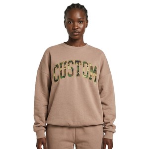 Sudadera Marrón para Mujer con Apliques de Letras Camufladas, Estilo Casual, Manga Larga, Ropa Urbana, Sudaderas con Capucha para Invierno, Venta al Por Mayor - Product Image 1