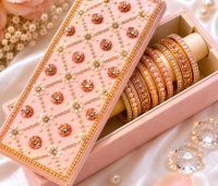 Caja de Joyería de Terciopelo Bordada a Mano para Novias, Diseño de Chooda Kaleere, Caja de Almacenamiento de Joyas, Estuche de Regalo para Bodas Indias - Product Image 5