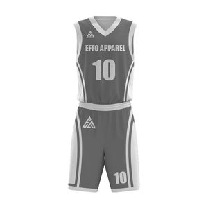 Custom Men's Basketball Uniform Sets Breathable Polyester Sports Jersey and Shorts in Sublimation or Embroidery for Team Use - Product Image 1