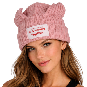 Bonnet en tricot personnalisé pour femme, chaud, respirant, imperméable, avec patch logo en laine douce à 100 %, pour un usage quotidien - Product Image 1