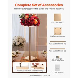 Set di 10 Supporti per Fiori da 31,5 Pollici, Colonna Cilindrica in Metallo Laminato per Esposizione Floreale, Decorazione per Feste - Product Image 5