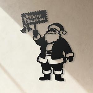 ของตกแต่งผนังรูปซานตาคลอสทำมือจากโลหะสีดำ ของตกแต่งบ้านสำหรับงานปาร์ตี้ ของตกแต่งผนังห้องเด็กเล่น และงานศิลปะติดผนังสำหรับเทศกาล จากอินเดีย - Product Image 4