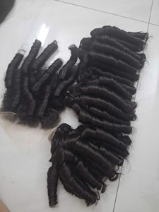 วิกผม Funmi Bounce Funmi Curly HD Lace Closure แบบเต็มศีรษะ ผมตรงแบบ Bone Straight พร้อมปลายผมหยิกแบบ Blunt Tip ยี่ห้อ VCHAIRIVIETNAM - Product Image 6