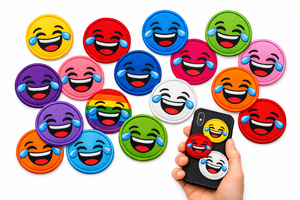 100 Parches Bordados de Caras Sonrientes (10 Colores, 10 de Cada) con Gancho y Bucle, Apliques Termoadhesivos para Ropa y Equipamiento - Product Image 5
