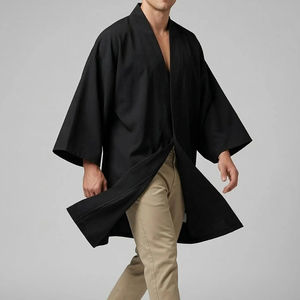 Chaqueta Estilo Kimono Personalizable con MOQ Bajo, Tela Suave, Ropa Urbana Ligera, Chaqueta Kimono Sólida Informal - Product Image 2