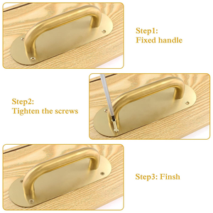 Manija de Puerta Dorada con Placa Plana de Acero Inoxidable para Interiores y Herrajes de Puerta para Uso Residencial y Comercial - Product Image 4