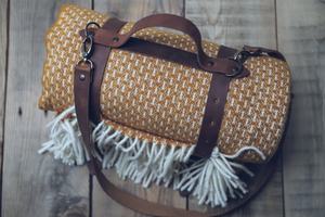 Correa de manta de cuero de primera calidad, manta de picnic, herrajes de latón, correa de transporte de Manta, Correa Vintage genuina, servicio marrón OEM y FBA - Product Image 3