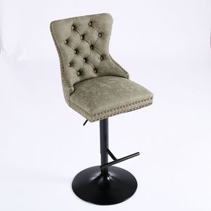 Sillas de Bar Modernas de A a Furniture con Asiento Ajustable de 26-33 Pulgadas en PU Retro, Respaldos Cómodos, Estilo Retro Envejecido - Product Image 5