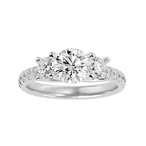 Anillo de Oro Amarillo, Rosa y Blanco Sólido de 14K con Diamante Cultivado en Laboratorio de 1.5 CT, Certificado IGI, Joyería Fina de Lujo, Diseño de Autor, Aniversario - Product Image 2