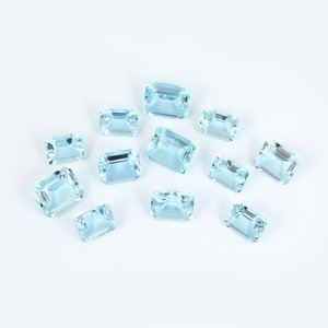 Piedra Preciosa Suelta de Aguamarina Natural, Corte Octogonal, Aguamarina Azul Facetada de Alta Calidad con Corte Esmeralda para Joyería - Product Image 1