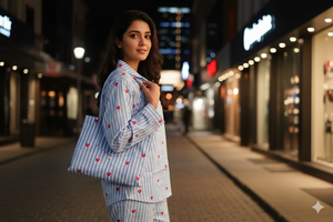 Camisón 100% Algodón, Pijama de Manga Larga, Suave y Ligero, Conjunto de Dos Piezas para Dormir, para Mujer y Hombre, para Verano - Product Image 2