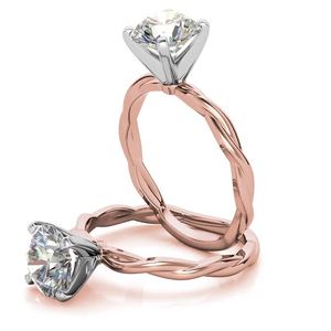 Anillo de oro de diseño de 9k/10/18k para mujer con diamante de corte redondo cultivado en laboratorio, estilo infinito retorcido pequeño, ideal para fiestas. - Product Image 6