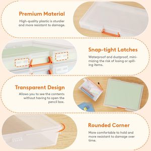 Set di 6 Scatole Portaoggetti in Plastica Multiuso con 6 Tasche con Cerniera e Etichette, Traslucide, Formato A4 8.5 X 11 Pollici - Product Image 3