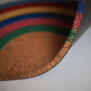 Rainbow Arc Coco Brush <b>Doormat</b> PVC Backed Colorful Designer Coir Door Mat Semi Circle Entrance Mat <b>Custom</b> Shape Home Decor - Product Image 4