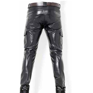 Pantalon cargo en cuir pour homme OEM Outdoor Adventure, multi-poches, fermeture éclair sécurisée, respirant, pantalon cargo en cuir pour homme. - Product Image 2