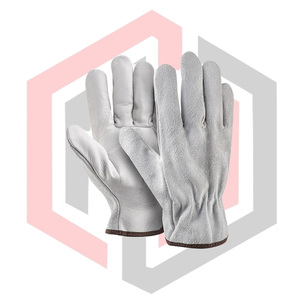 General Purpose Cowhide Leather Heavy Duty Work Gloves Cut Resistant Anti-Heat Anti-static Breathable Adjustable <b>Wristlet</b> - Product Image 1
