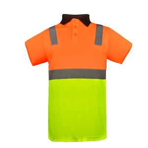 Chemise de travail d'extérieur à séchage rapide, fluorescente, haute visibilité, respirante, pour l'été, avec bandes réfléchissantes - Product Image 1