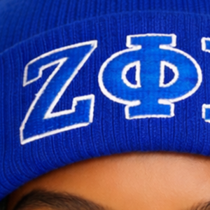 Bonnet bleu Zeta Phi Beta, broderie en chenille, vêtements de sororité grecque, bonnet d'hiver ZPB, bonnet en tricot unisexe de qualité supérieure - Product Image 3