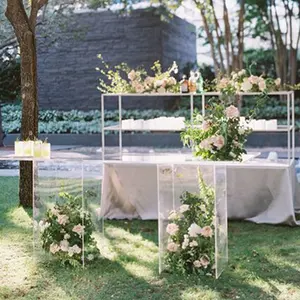 Tavoli da cocktail in acrilico personalizzati OEM tavolo da sposo in acrilico Sweetheart