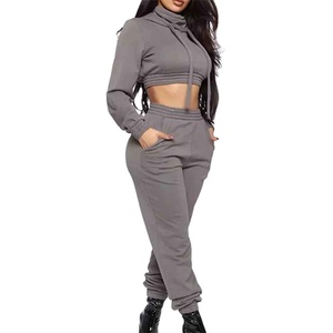 Custom Embroidery Logo Winter Solid 2-Piece Washed <b>Top</b> Shorts Set Tracksuit Woman 100% Cotton Outfits - Product Image 1