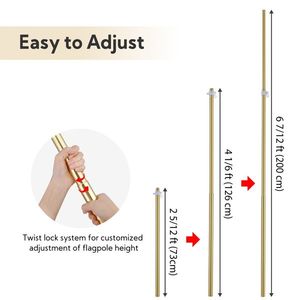 6FT Deluxe Presidential Office Flagpole Set with Gold Eagle Indoor American Flag Great for Sc - Product Image 4