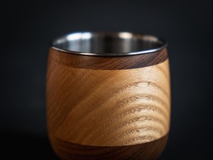 Copa corta de madera para cócteles, hecha a mano, con interior de acero, estilo rústico, para bares, restaurantes y resorts de lujo. - Product Image 2