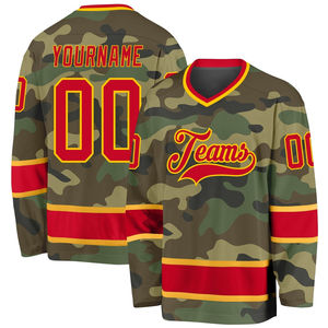 Maillot de hockey sur glace personnalisé en twill brodé camouflage, maillot de hockey sur glace sur mesure - Product Image 2