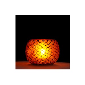 Porte-bougie marocain de luxe, style moderne, mosaïque de verre broyé, verre multicolore, bronze, designs uniques, pour bougies chauffe-plat et votives - Product Image 6