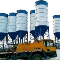 150 Ton Civatalı Bağlantılı Çimento Silosu, Toz Toplayıcı ve Seviye Kontrolü ile Hazır Beton Santrali için