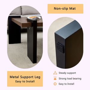 Tavolino da Caffè Moderno Minimalista in MDF Color Noce, Dimensioni 31.5, per Soggiorni e Aree Relax - Product Image 6